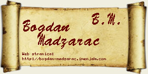 Bogdan Madžarac vizit kartica